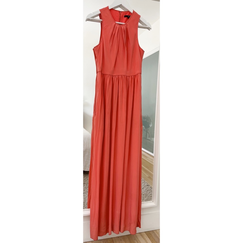 Tibi Sleeveless Coral-Red Maxi Dress